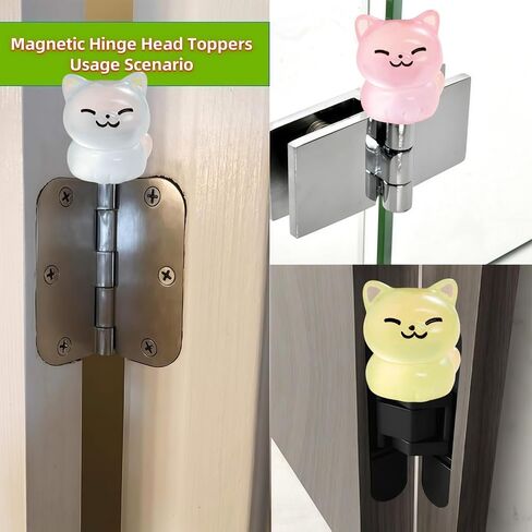 Hinge Heads Decorative Topper Set 5PCS, Home Decoration,Magnetic Hinge Head Toppers Door Hinge, Cute Mini Creative Luminous Colored Little Orange Cat, Resin Ornament in Kuwait