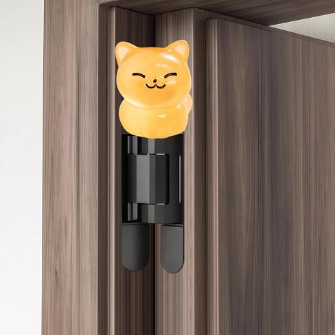 Hinge Heads Decorative Topper Set 5PCS, Home Decoration,Magnetic Hinge Head Toppers Door Hinge, Cute Mini Creative Luminous Colored Little Orange Cat, Resin Ornament in Kuwait