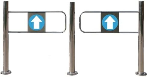 One-Way Traffic Door，Automatic Rebound Swing GateAutomatic Stainless Steel Exit Safety Gate - One-Way Swing Access Door for Libraries, Supermarkets, and Warehouses - Metal Barrier，（Silver200 in Kuwait