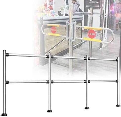 One-Way Traffic Door，Automatic Rebound Swing GateStainless Steel Security Barrier Gate One-Way Automatic Swing Door for Supermarkets & Libraries, Silver Finish, 300x100 cm, Enhanced Safety in Kuwait