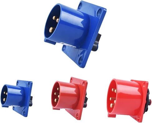 Industrial Plug and Socket Waterproof Connector 3PIN 4PIN 5PIN 16A/32A IP44 Electrical Connection Wall Mount(Coupler,16A-5P) in Kuwait