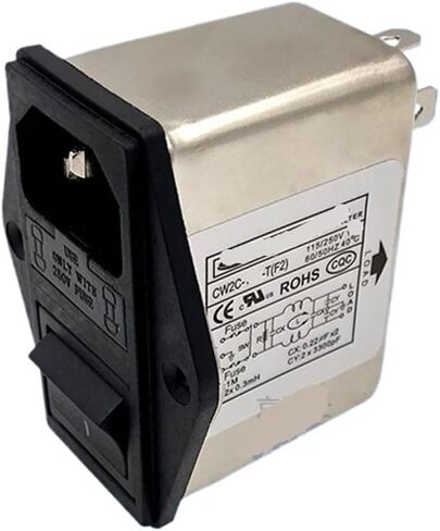 CW2C-6A/3A/10A-T Double Insurance Left and Right Installation Power Filter Switch Socket Single Phase 220V AC T Interference(CW2C-10A-T F2) in Kuwait