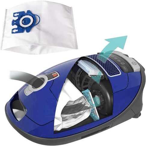 Compatible With Miele 10123210 Dust Bag, Type GN, 8 Bags & 2 Filters, White in Kuwait