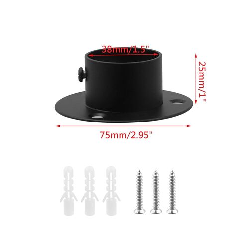 Wealrit 4 Pcs Round Post Bases Stainless Steel Flange Anchor Bases Heavy Duty Post Brackets for Fence Deck Railing Support(1.5", Black) in Kuwait