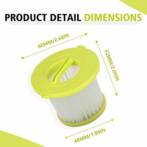 4 عبوات من فلتر HEPA البديل - متوافق مع مكنسة Ryobi ONE+ 18V اليدوية PCL700 PCL704 PCL705، Hart 20V HPHV33B/HPHV34 & Hoover BH57400V، يستبدل الجزء #A32F05N A32HF00 in Kuwait
