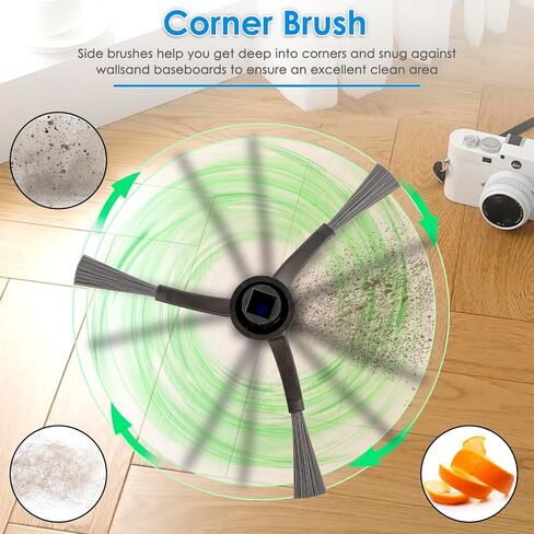 (21 حزمة) قطع غيار X5 Omni متوافقة مع ECOVACS DEEBOT X5 Omni/ X5 Pro Omni Robot Vacuum Cleaner، 1 فرشاة دوارة، 6 فرش جانبية، 4 أكياس غبار، 4 مرشحات HEPA، 6 وسادات ممسحة، مجموعة الملحقات in Kuwait