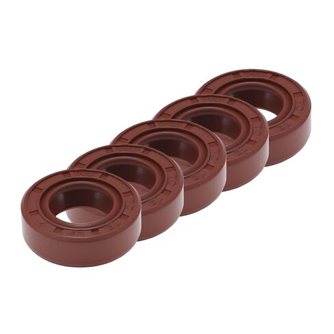 Universal Oil Seal TC Double Lip W Steel Spring Seal Ring Rotary Shaft Seal 15x32x5mm High Pressure FKM Rubber Brown 5 Pcs in Kuwait