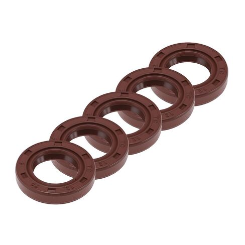 Universal Oil Seal TC Double Lip W Steel Spring Seal Ring Rotary Shaft Seal 15x32x5mm High Pressure FKM Rubber Brown 5 Pcs in Kuwait