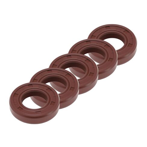 Universal Oil Seal TC Double Lip W Steel Spring Seal Ring Rotary Shaft Seal 15x32x5mm High Pressure FKM Rubber Brown 5 Pcs in Kuwait