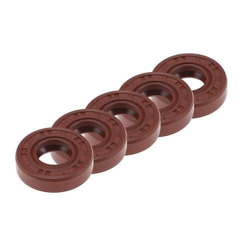 Universal Oil Seal TC Double Lip W Steel Spring Seal Ring Rotary Shaft Seal 15x32x5mm High Pressure FKM Rubber Brown 5 Pcs in Kuwait