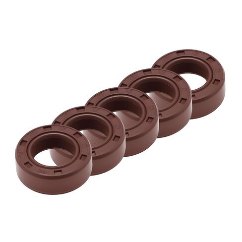 Universal Oil Seal TC Double Lip W Steel Spring Seal Ring Rotary Shaft Seal 15x32x5mm High Pressure FKM Rubber Brown 5 Pcs in Kuwait