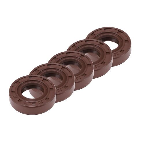 Universal Oil Seal TC Double Lip W Steel Spring Seal Ring Rotary Shaft Seal 15x32x5mm High Pressure FKM Rubber Brown 5 Pcs in Kuwait