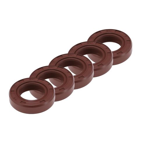 Universal Oil Seal TC Double Lip W Steel Spring Seal Ring Rotary Shaft Seal 15x32x5mm High Pressure FKM Rubber Brown 5 Pcs in Kuwait
