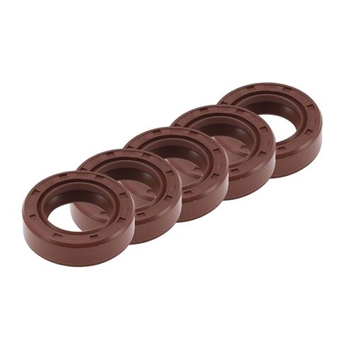 Universal Oil Seal TC Double Lip W Steel Spring Seal Ring Rotary Shaft Seal 15x32x5mm High Pressure FKM Rubber Brown 5 Pcs in Kuwait