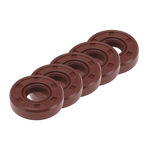 Universal Oil Seal TC Double Lip W Steel Spring Seal Ring Rotary Shaft Seal 15x32x5mm High Pressure FKM Rubber Brown 5 Pcs in Kuwait