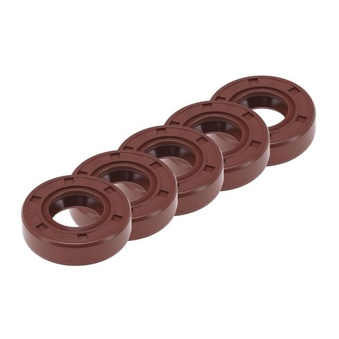 Universal Oil Seal TC Double Lip W Steel Spring Seal Ring Rotary Shaft Seal 15x32x5mm High Pressure FKM Rubber Brown 5 Pcs in Kuwait