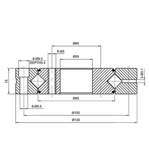 1PCS RU85 UUCC0 P5 55X120X15MM XRU5515 Cross Roller Bearings in Kuwait
