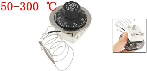 Uxcell 1NC 1NO AC 250 16A 50-300C مفتاح التحكم في درجة الحرارة ترموستات شعري لسخان ثلاجة الفرن in Kuwait