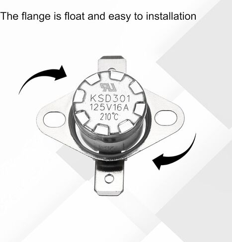 uxcell 2 Pcs KSD301 Thermostat 210°C/410°F 16A Normally Closed N.C Adjust Snap Disc Temperature Switch for Microwaves,Oven,Coffee Maker,Ceramic Material in Kuwait