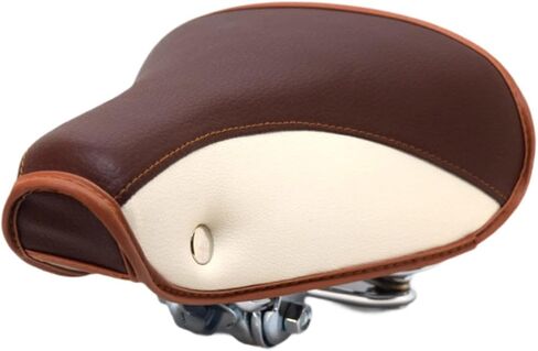 Vintage Bike Saddle, Bike Cycling Seat,Comfortable Padded,Classic,Retro Rivet Spring Cushion, Bicycle Seat for Road Bike, Brown in Saudi Arabia