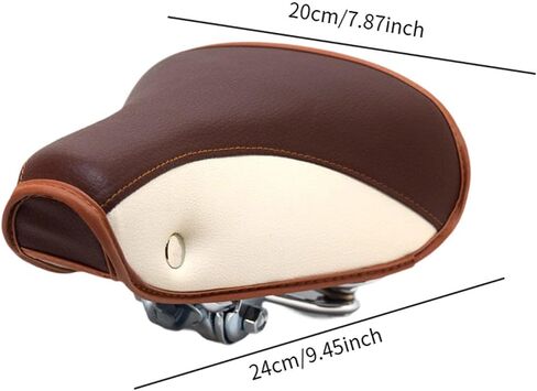 Vintage Bike Saddle, Bike Cycling Seat,Comfortable Padded,Classic,Retro Rivet Spring Cushion, Bicycle Seat for Road Bike, Brown in Saudi Arabia