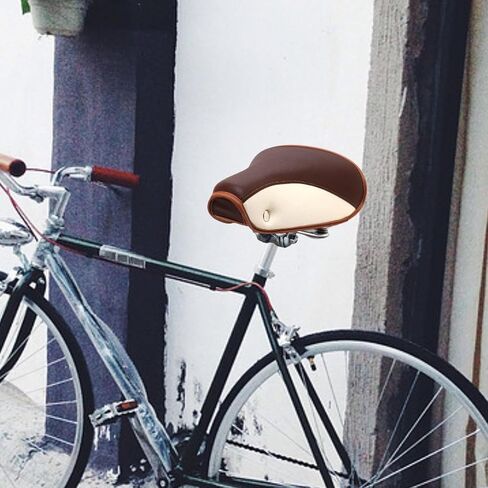 Vintage Bike Saddle, Bike Cycling Seat,Comfortable Padded,Classic,Retro Rivet Spring Cushion, Bicycle Seat for Road Bike, Brown in Saudi Arabia