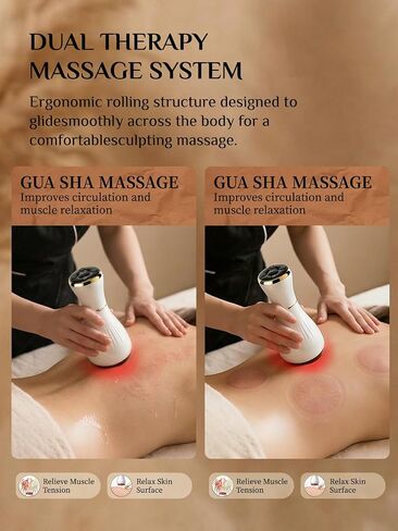 Electric Cupping Massager for Body with Suction, Microcurrent, Red Light & Heat, Lymphatic Drainage Massager, 12 Intensity Body Sculpting Machine, Cellulite Massage Tool for Arms Legs Waist Back in Kuwait
