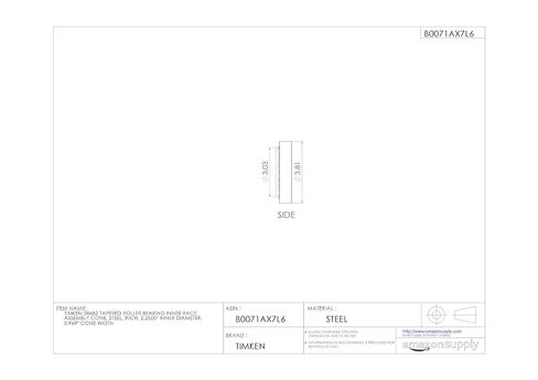 Timken 28682 Tapered Roller Bearing Inner Race Assembly Cone, Steel, Inch, 2.2500" Inner Diameter, 0.969" Cone Width in Kuwait