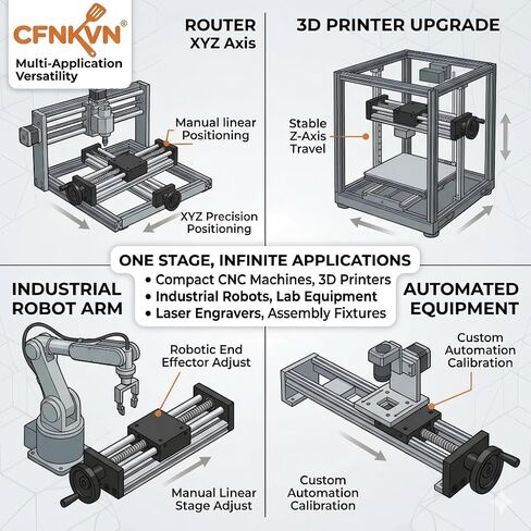 Linear Stage, 100mm Ball Screw Actuator with Handwheel for CNC | Replacement for OK648-100mm – Manual handwheel enables precise fine-tuning; ball-bearing slide block ensures smooth in Kuwait