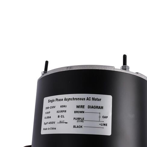 محرك مروحة مكثف أسود 1/8 HP 208-230 VAC 825 دورة في الدقيقة 1 PH 60HZ لاستبدال Trane MOT18688 MOT12004 in Kuwait
