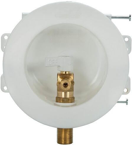 صندوق مخرج صانعة الثلج الدائري الصغير من Water-Tite 87989 - صمام نحاسي ربع دورة، وصلة عرق 1/2 بوصة، بلاستيك أبيض in Kuwait