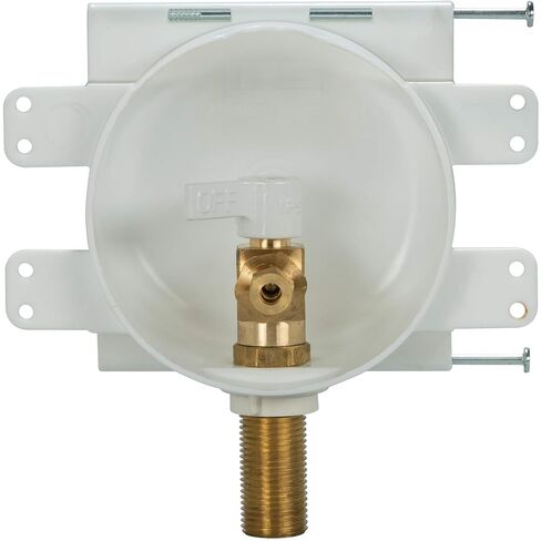 صندوق مخرج صانعة الثلج الدائري الصغير من Water-Tite 87989 - صمام نحاسي ربع دورة، وصلة عرق 1/2 بوصة، بلاستيك أبيض in Kuwait