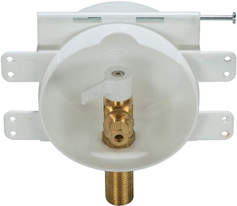 صندوق مخرج صانعة الثلج الدائري الصغير من Water-Tite 87989 - صمام نحاسي ربع دورة، وصلة عرق 1/2 بوصة، بلاستيك أبيض in Kuwait