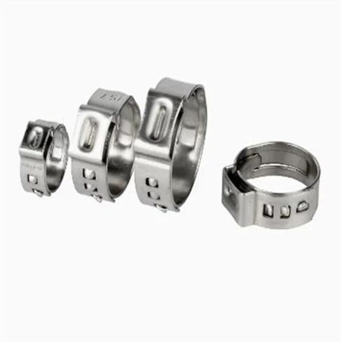 100pcs 5.3mm to 30mm Hose Clamps Single Ear Stepless 304 Stainless Steel Hose Clamps Cinch Clamp Rings for Sealing(36.4-39.6mm 100pcs) in Saudi Arabia