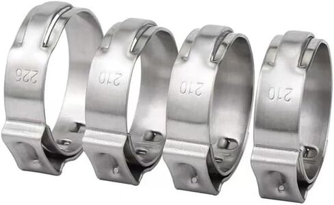 10Pcs 304 Stainless Steel Quick-Install Ear-Type Single Ear Non-Perforated Hose Clamps Clip(14.8-18.0mm) in Saudi Arabia