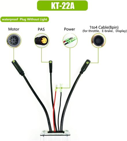 36/48V 22A 500W 750W Brushless Square Wave 9mos KT Controller Waterproof DC Brushless Motor Controller with KT LCD8HU Color Dsiplay with USB Socket, eBike Hub Motor Controller for Electric Bicycle in Kuwait