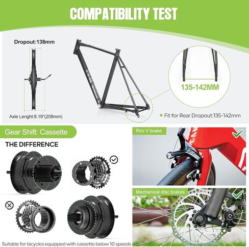 BAFANG Ebike Conversion Kit 48V 500W/750W محرك المحور الخلفي -G0900 طقم دراجة كهربائية مع شاشة LCD وبطارية لـ 20 بوصة/26 بوصة/27.5 بوصة/700C دراجات جبلية/مدينة/طرق (135-142 مم تسرب) in Kuwait