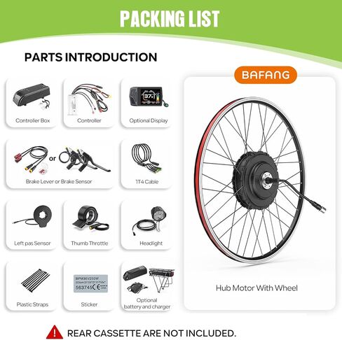 BAFANG Ebike Conversion Kit 48V 500W/750W محرك المحور الخلفي -G0900 طقم دراجة كهربائية مع شاشة LCD وبطارية لـ 20 بوصة/26 بوصة/27.5 بوصة/700C دراجات جبلية/مدينة/طرق (135-142 مم تسرب) in Kuwait