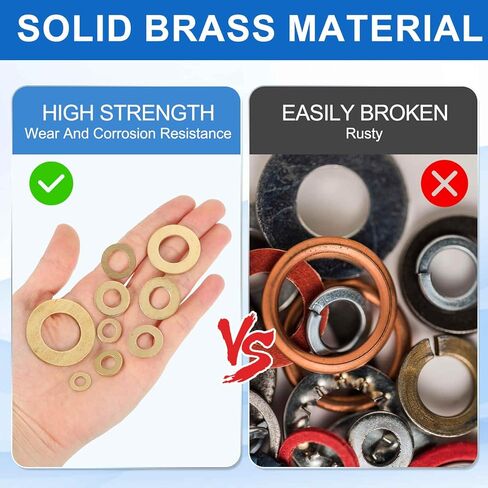 MECCANIXITY 8 Pack Brass Flat Washer, M20 Copper Washers Crush Washer Kit Assortment, 20mm ID, 36mm OD, 2mm Thick for Bolts Screws Machinery Repair, Outdoor Construction in Kuwait
