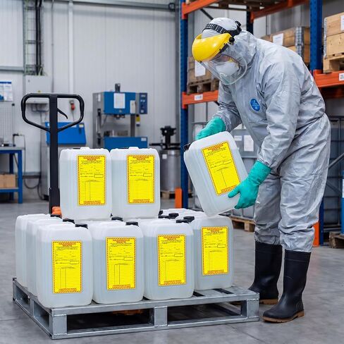 25 Pack Hazardous Waste Labels, 6" x 11" Adhesive Hazardous Waste Container Stickers with Generator Information Fields for Wasting Storage Disposal in Kuwait