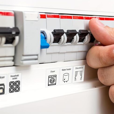 70pcs Electrical Switch Label Stickers, PVC Material Circuit Breaker Labels for Home Identification, Outlet Panel Reminder Decals Set in Kuwait