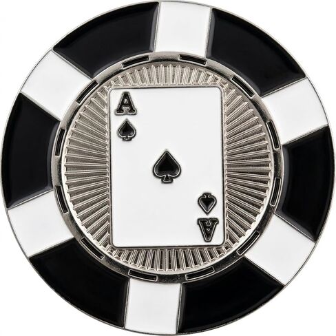 علامة كرة البوكر من Ace of Spades - علامة كرة جولف معدنية لوضع اللون الأخضر، علامة جولف مضحكة للرجال والنساء، أداة تحديد كرة المحاذاة in Kuwait