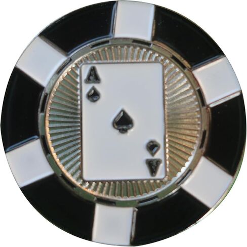 علامة كرة البوكر من Ace of Spades - علامة كرة جولف معدنية لوضع اللون الأخضر، علامة جولف مضحكة للرجال والنساء، أداة تحديد كرة المحاذاة in Kuwait