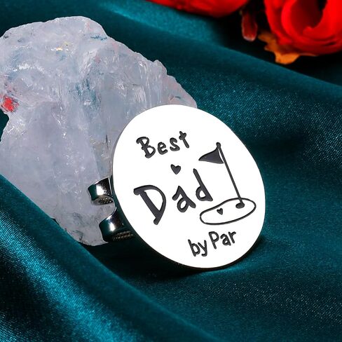 Golf Gifts for Dad Birthday Gift from Daughter Son Best Dad by Par Golf Ball Marker Husband First Fathers Day Golf Gifts for New Dad Hat Clip Golfs Gifts for Men Golf Accessories for Daddy Fathers Day in Kuwait
