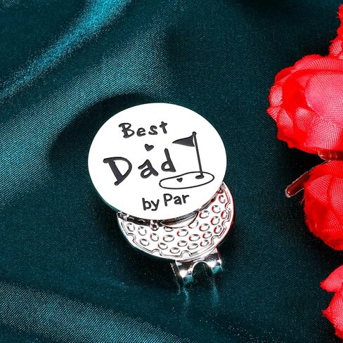 Golf Gifts for Dad Birthday Gift from Daughter Son Best Dad by Par Golf Ball Marker Husband First Fathers Day Golf Gifts for New Dad Hat Clip Golfs Gifts for Men Golf Accessories for Daddy Fathers Day in Kuwait