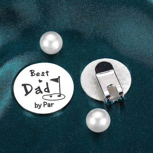 Golf Gifts for Dad Birthday Gift from Daughter Son Best Dad by Par Golf Ball Marker Husband First Fathers Day Golf Gifts for New Dad Hat Clip Golfs Gifts for Men Golf Accessories for Daddy Fathers Day in Kuwait