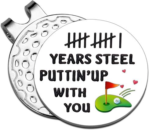 STUNFASSOO 11 Years Anniversay Steel Gifts for Her Him Magnetic Golf Ball Marker Hat Clip 11 Years 11th Wedding for Her Him Husband Wife Men Women Adults Christmas Valentine in Kuwait