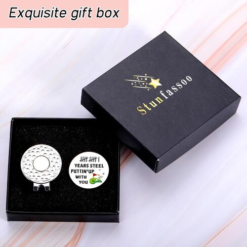 STUNFASSOO 11 Years Anniversay Steel Gifts for Her Him Magnetic Golf Ball Marker Hat Clip 11 Years 11th Wedding for Her Him Husband Wife Men Women Adults Christmas Valentine in Kuwait