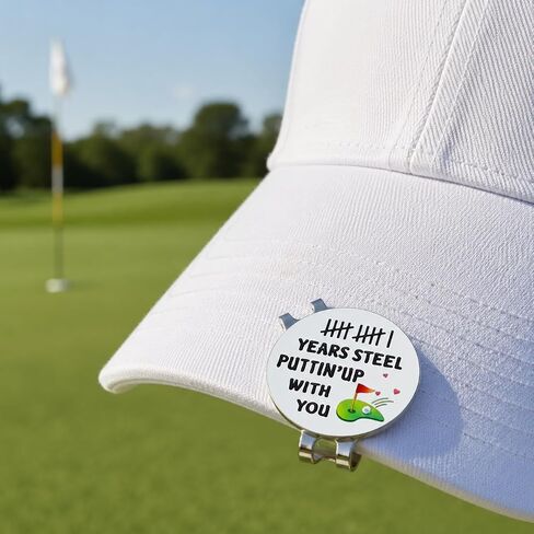 STUNFASSOO 11 Years Anniversay Steel Gifts for Her Him Magnetic Golf Ball Marker Hat Clip 11 Years 11th Wedding for Her Him Husband Wife Men Women Adults Christmas Valentine in Kuwait