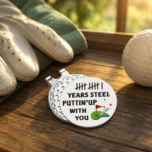 STUNFASSOO 11 Years Anniversay Steel Gifts for Her Him Magnetic Golf Ball Marker Hat Clip 11 Years 11th Wedding for Her Him Husband Wife Men Women Adults Christmas Valentine in Kuwait
